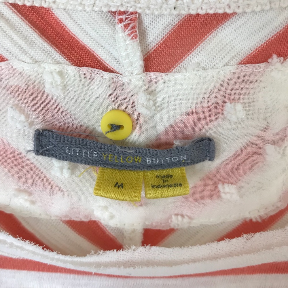 E135 Little Yellow Button | Mabel Swiss dot striped top - Picture 3 of 8